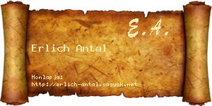 Erlich Antal névjegykártya